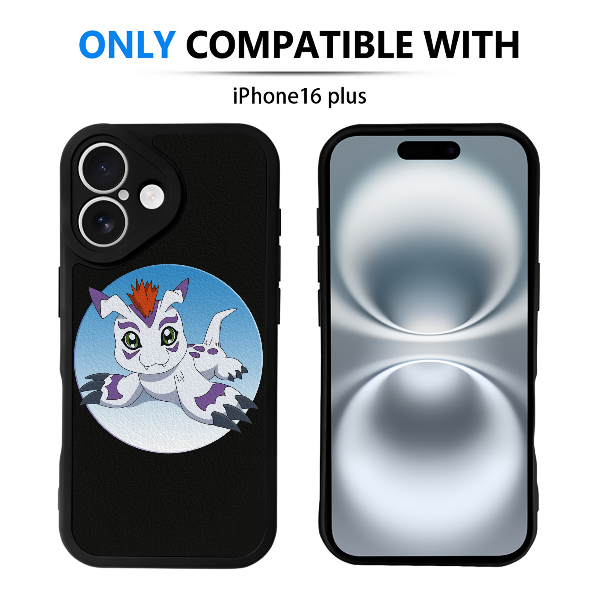 （画像用） Digimon デジタルモンスター/デジモン 【iPhone 16シリーズ対応】シリコンスマホケース（レザー調） 材質：シリコン